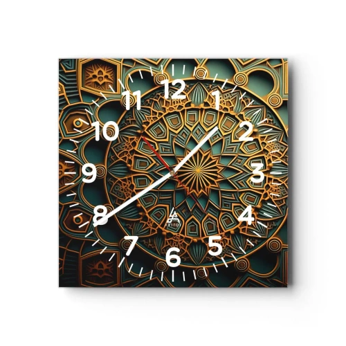 Relógio de parede - Relógio em vidro - Em uma atmosfera árabe - 40x40 cm