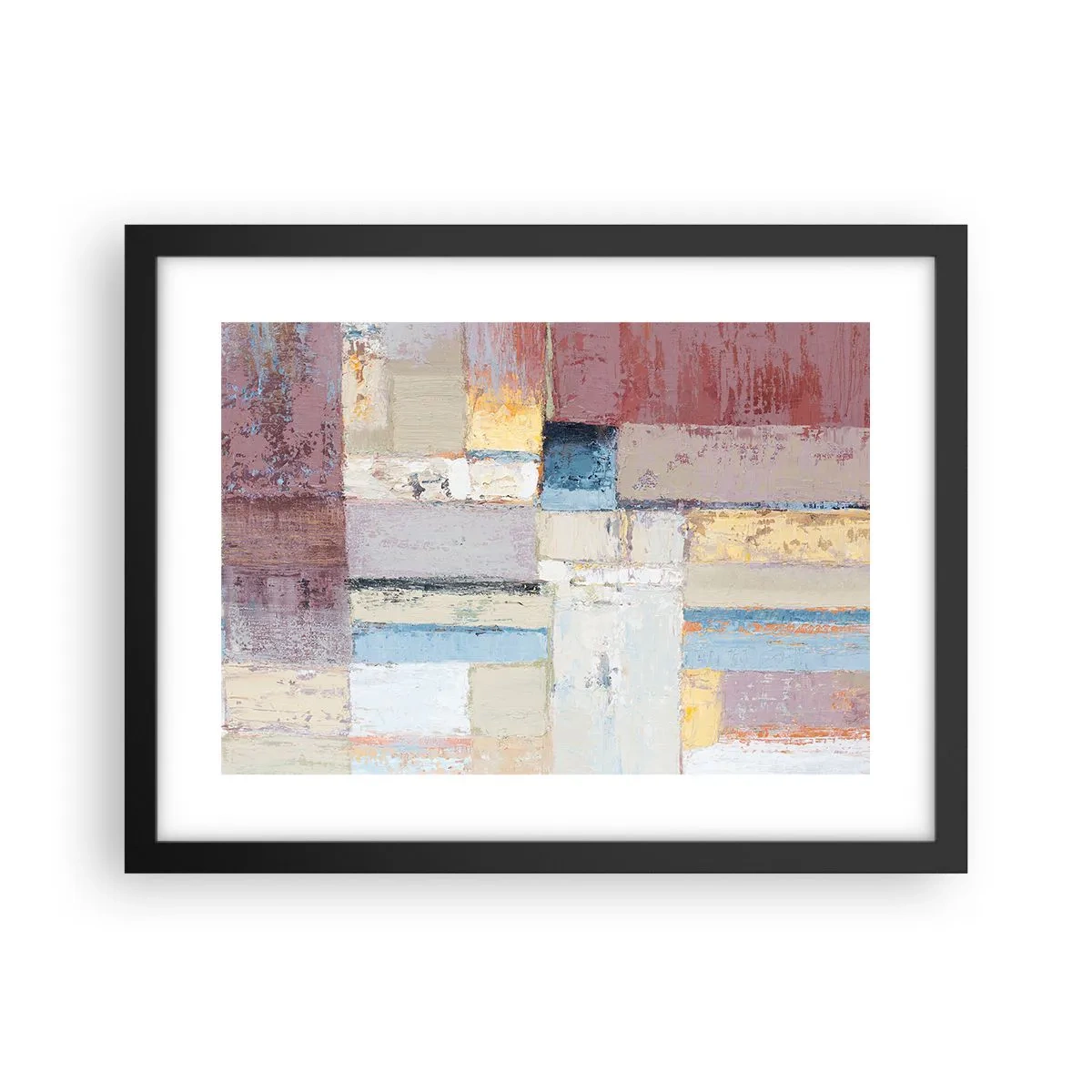 Pôster com moldura preta - A paz da geometria - 40x30 cm