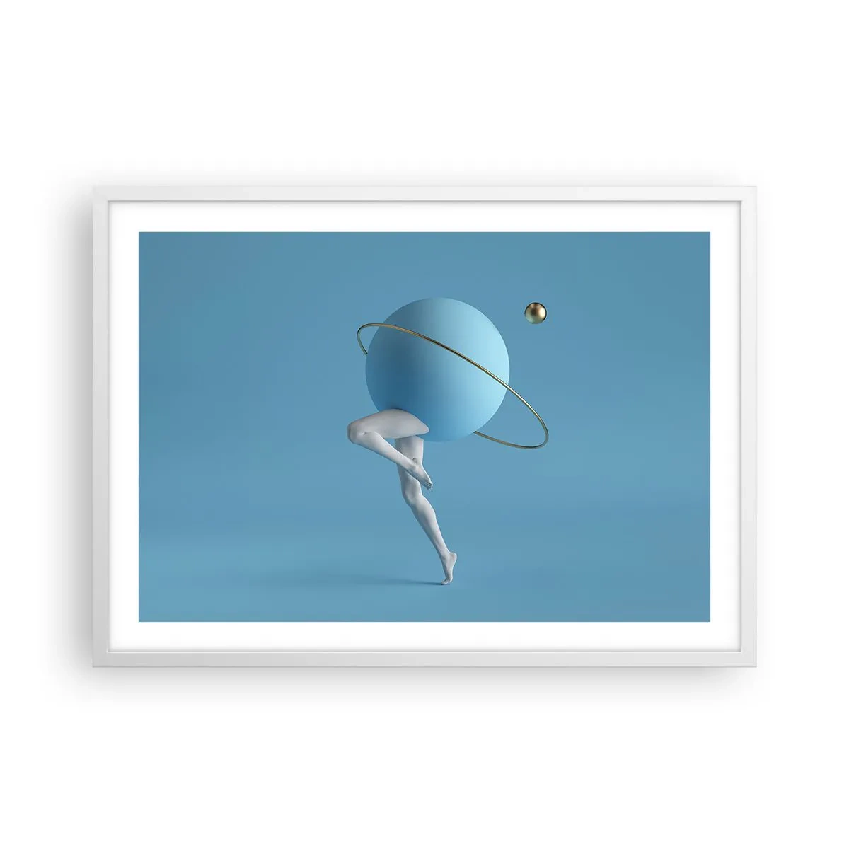 Pôster em moldura branca - Planetas a enlouquecer - 70x50 cm