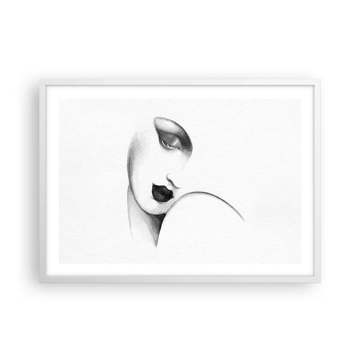 Pôster em moldura branca - No estilo de Łempicka - 70x50 cm
