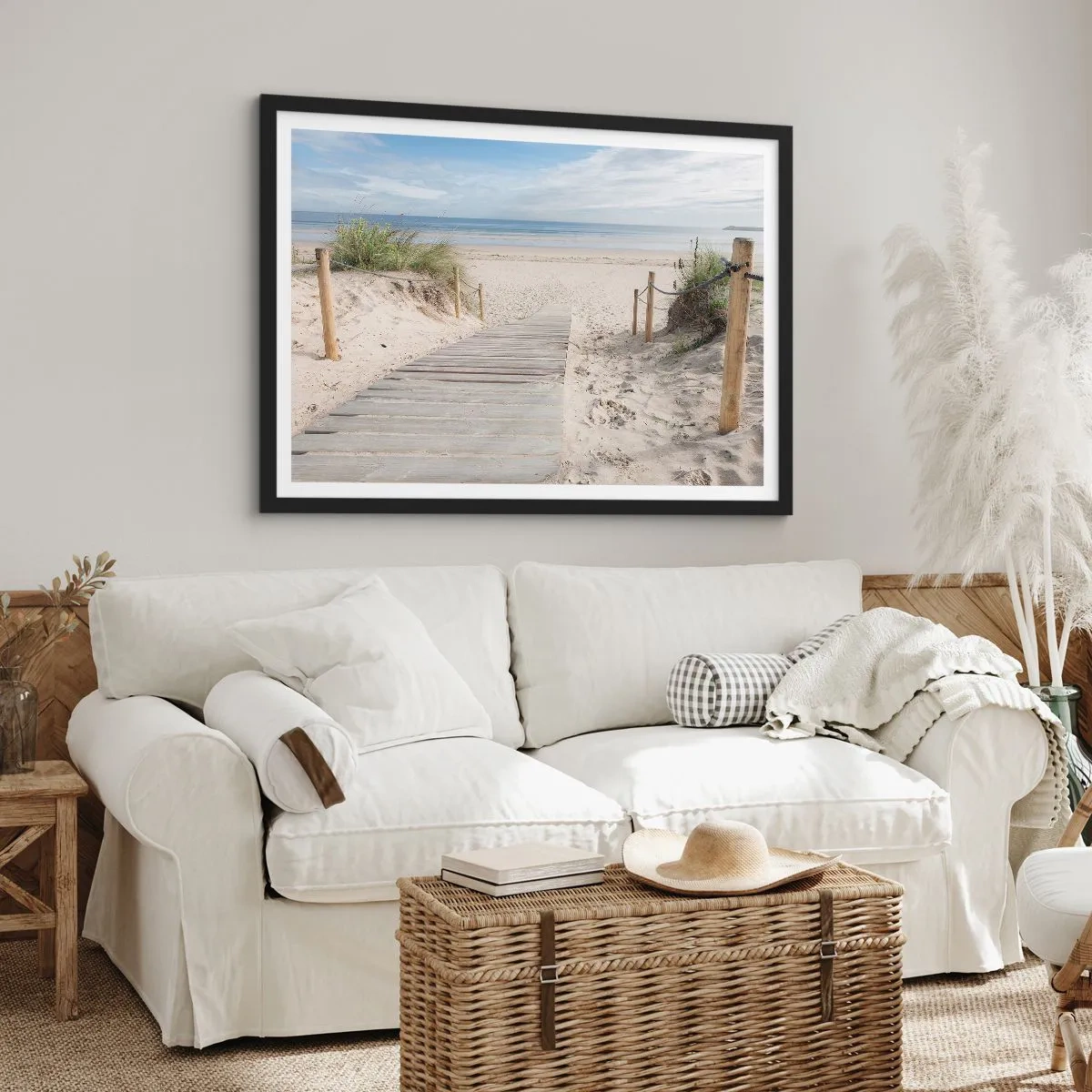 Pôster com moldura preta - Pelo horizonte - 100x70 cm