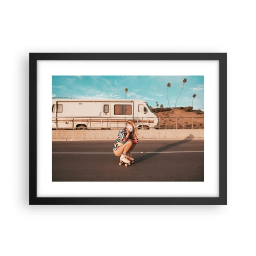 Pôster com moldura preta - Sorria, por favor! - 40x30 cm