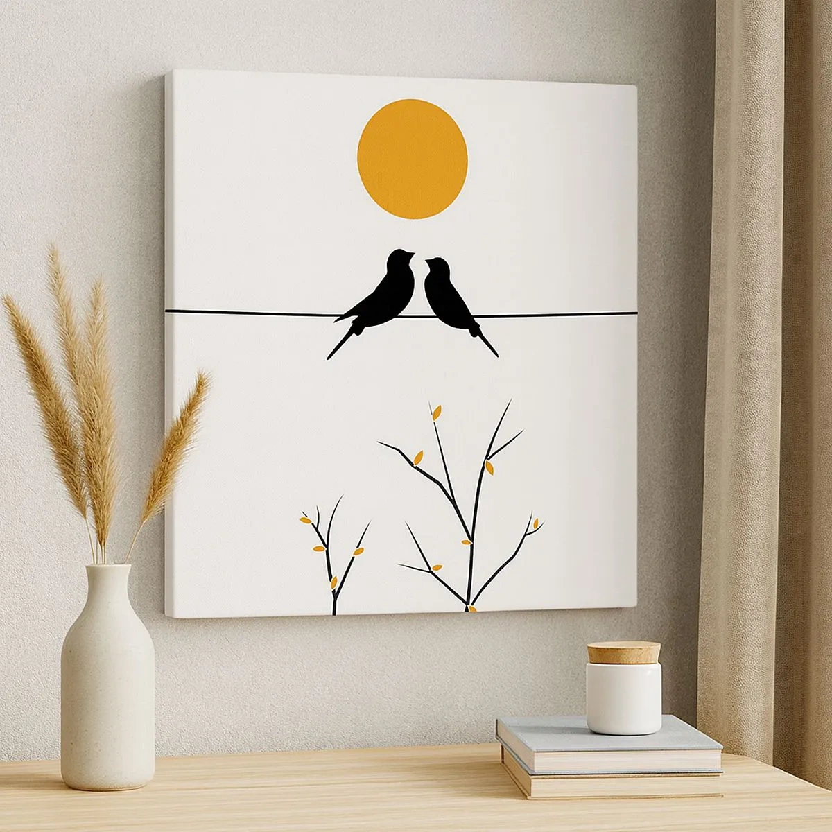 Quadro em tela - A noite dos rouxinóis - 30x30 cm