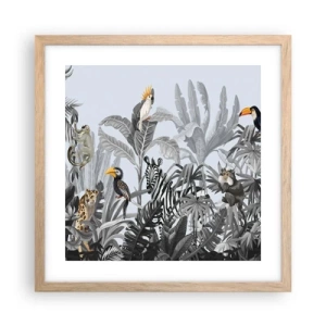 Pôster com moldura de carvalho claro - Conto de fadas africano - 40x40 cm