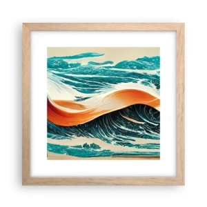 Pôster com moldura de carvalho claro - O sonho de um surfista - 30x30 cm