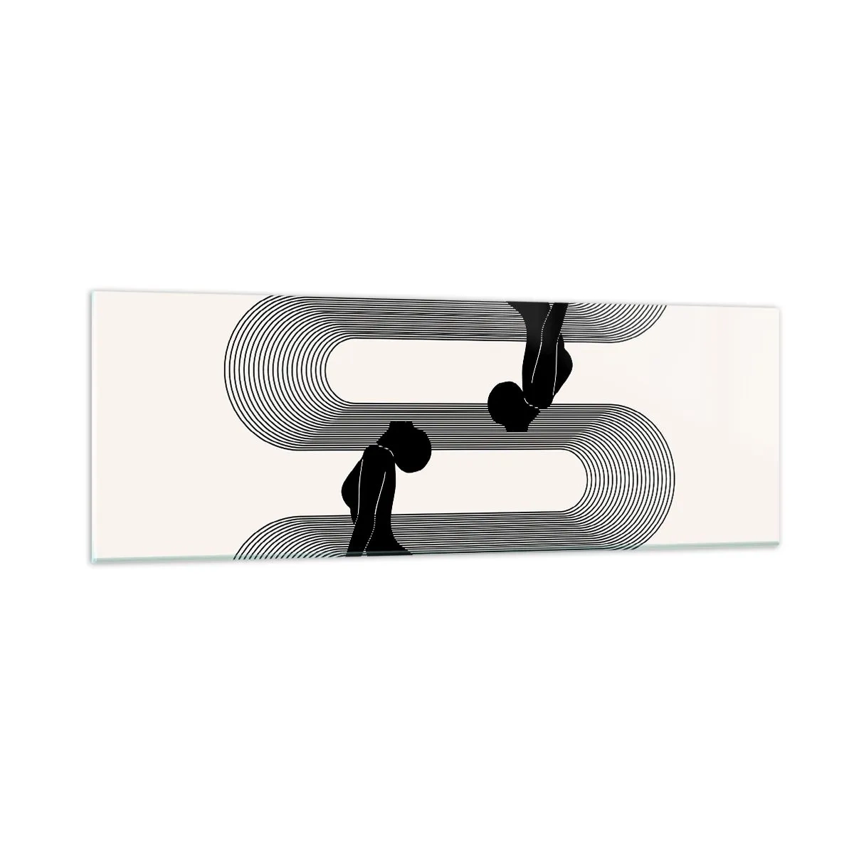 Quadro em vidro - Simetria sensual - 90x30 cm