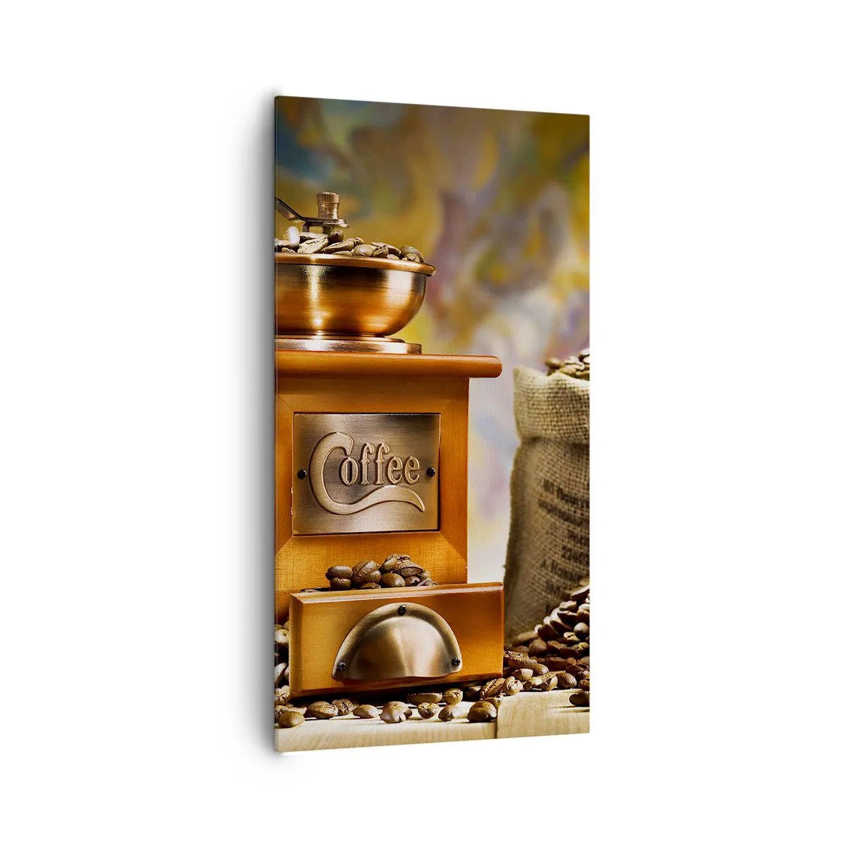 Quadro em tela - A trituração do grão, o ruído do moedor - 65x120 cm