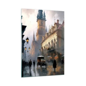Quadro em vidro - O encanto de uma noite em Praga - 50x70 cm