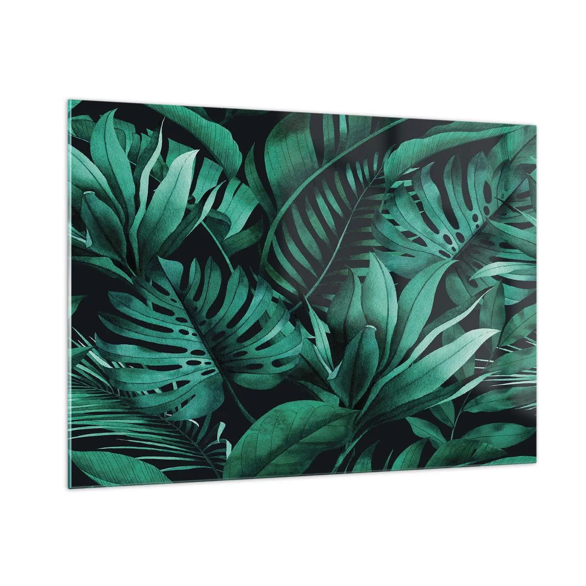 Quadro em vidro - A profundidade da vegetação tropical - 100x70 cm