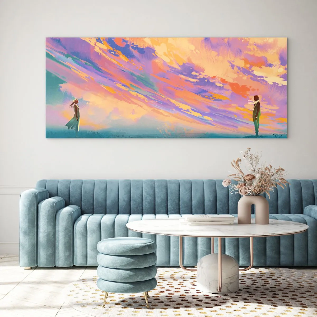 Quadro em vidro - A força da atração - 90x30 cm