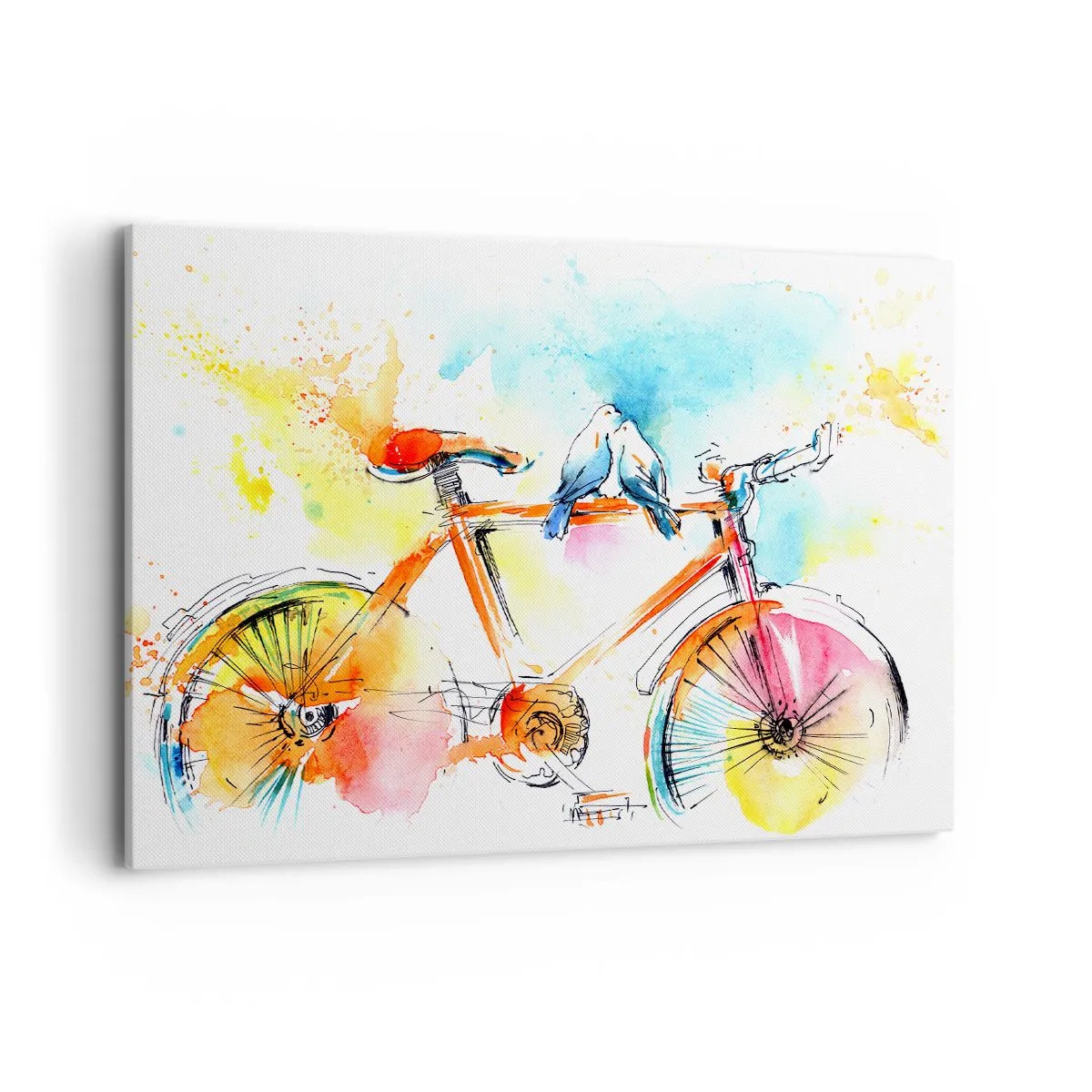 Quadro em tela - A dois na bicicleta - 100x70 cm