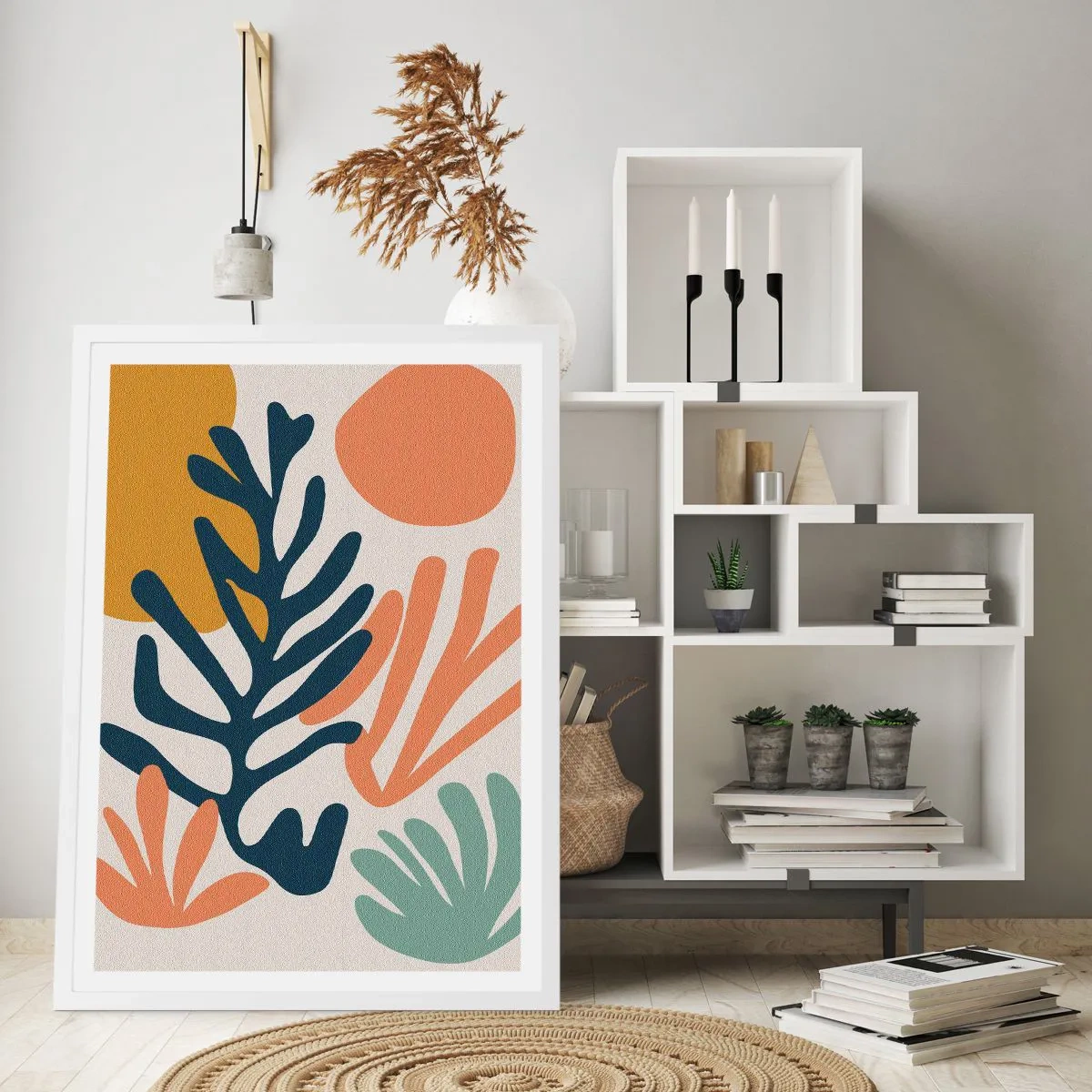 Pôster em moldura branca - Mares de coral - 70x100 cm