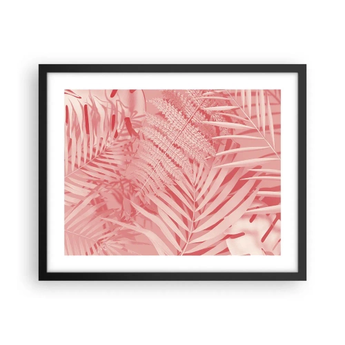 Pôster com moldura preta - Conceito cor-de-rosa - 50x40 cm