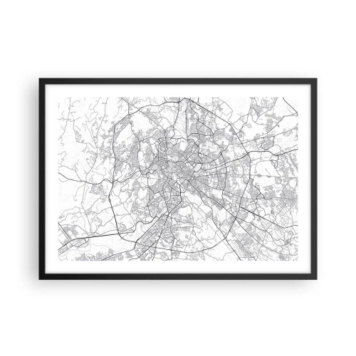 Pôster com moldura preta - Círculo romano - 70x50 cm