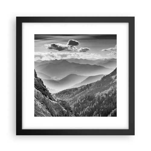 Pôster com moldura preta - Até ao horizonte - 30x30 cm