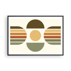 Pôster com moldura preta - Em tons terrosos - 100x70 cm