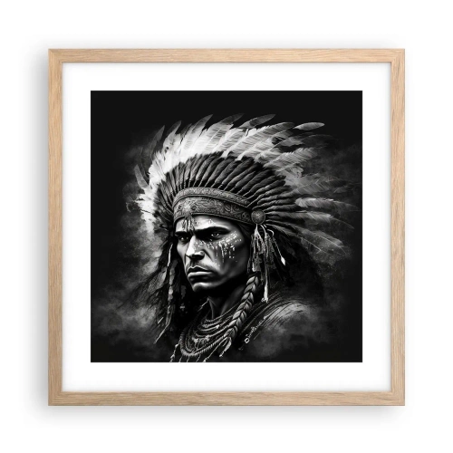 Pôster com moldura de carvalho claro - Um líder e um guerreiro - 40x40 cm