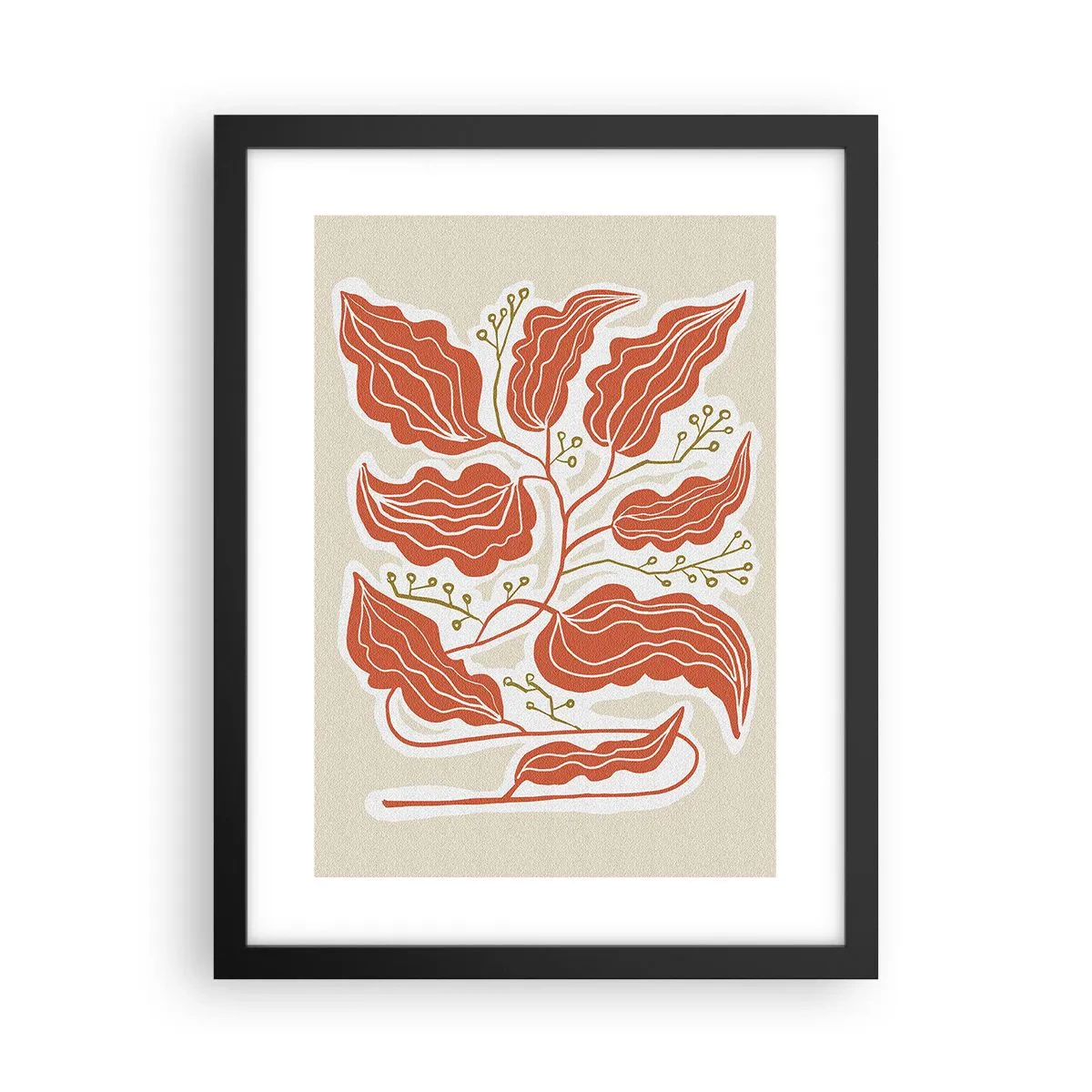 Pôster com moldura preta - Folclórico e coral - 30x40 cm