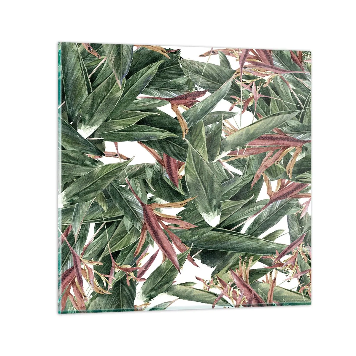 Quadro em vidro - Matagal esmeralda-lilás - 70x70 cm