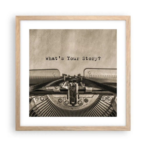 Pôster com moldura de carvalho claro - Conta-me - 40x40 cm