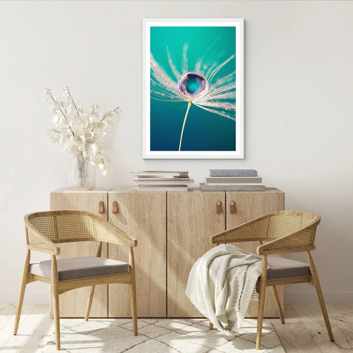 Pôster em moldura branca - Momento místico - 61x91 cm