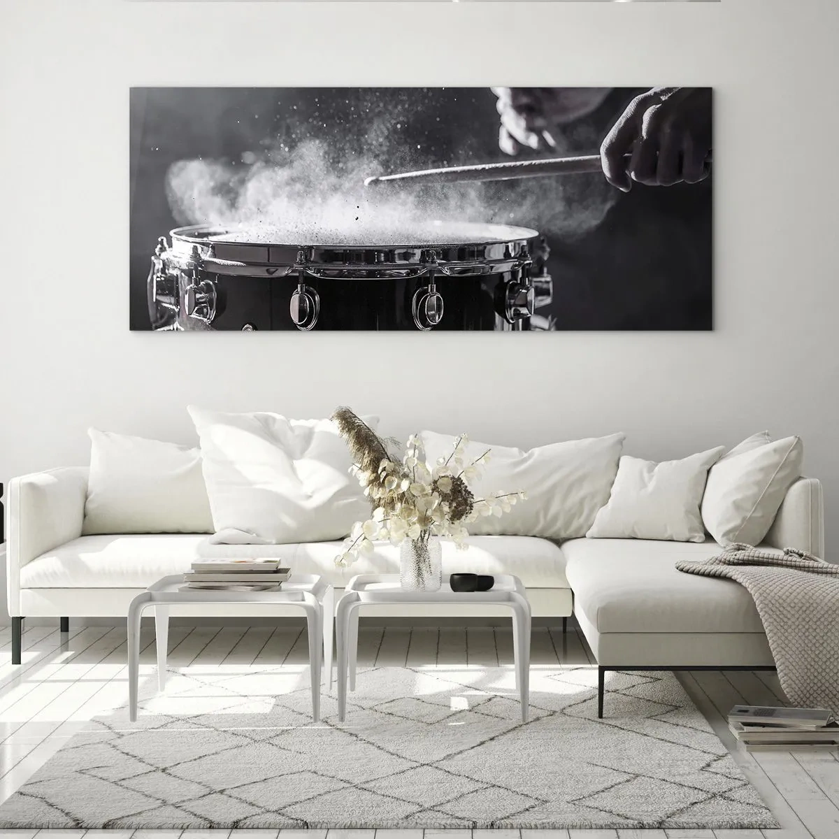 Quadro em vidro - Pulso da música - 90x30 cm