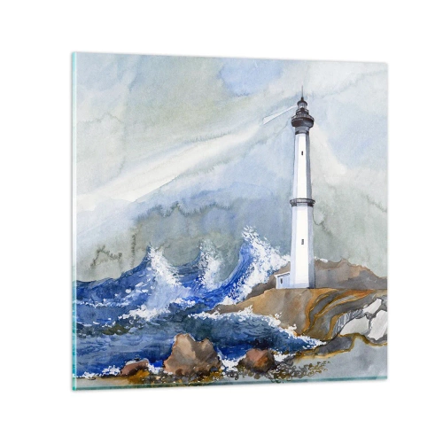 Quadro em vidro - Contra as trevas e a tempestade - 60x60 cm
