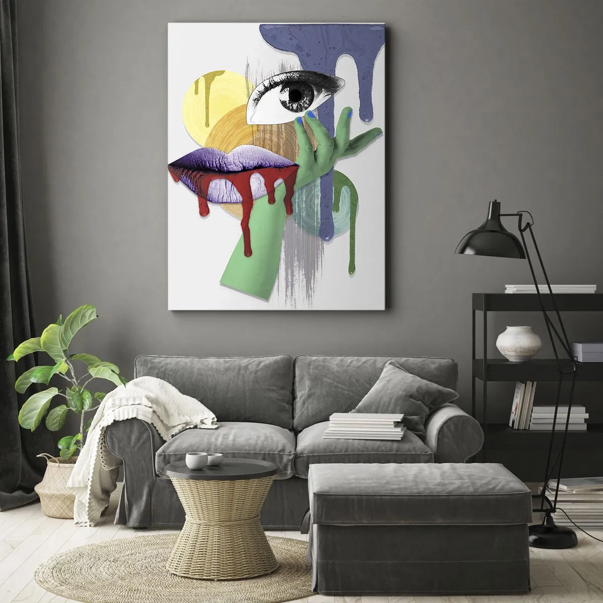 Quadro em tela - Retrato desconstruído - 45x80 cm