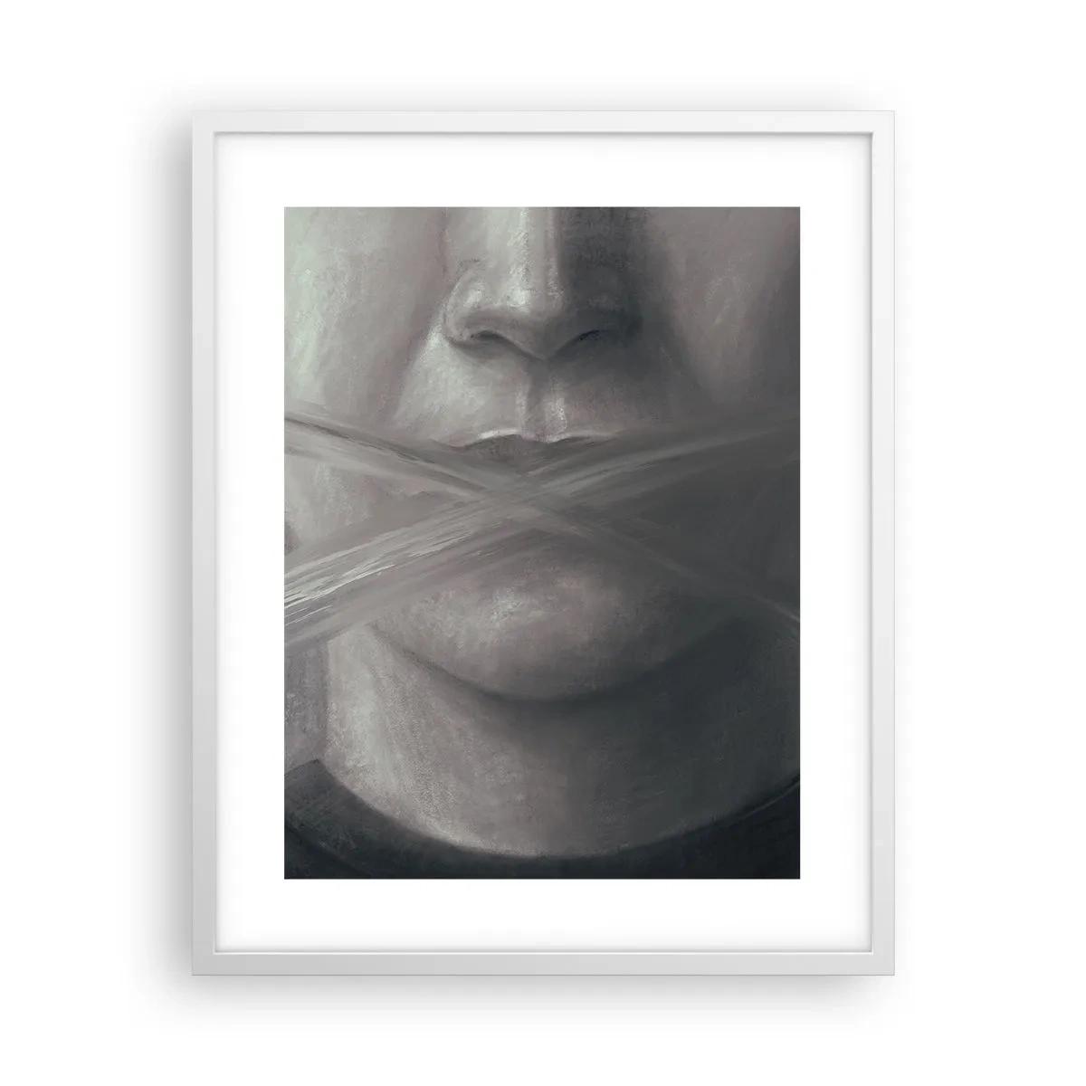 Pôster em moldura branca - Nem uma palavra - 40x50 cm