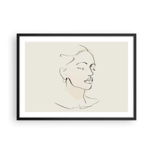 Pôster com moldura preta - Uma certa linha - 70x50 cm