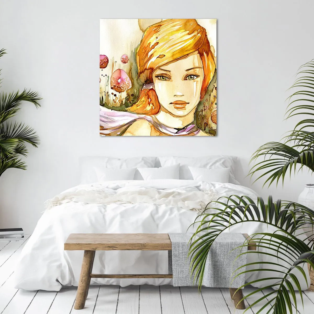 Quadro em tela - Um olhar esmeralda que acalma a raiva - 70x70 cm