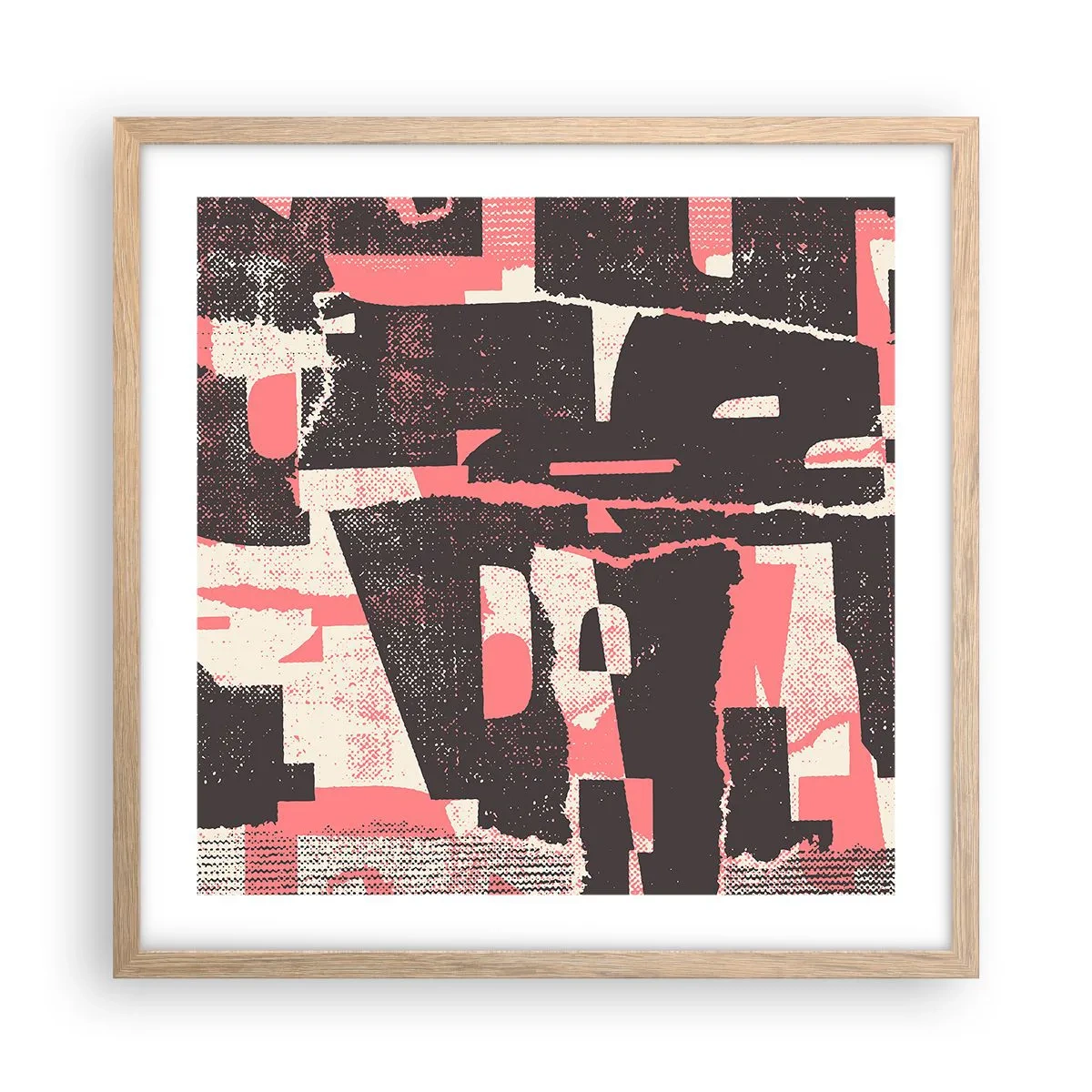 Pôster com moldura de carvalho claro - Todo esse barulho - 50x50 cm