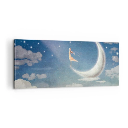 Quadro em tela - O encanto azul - 100x40 cm