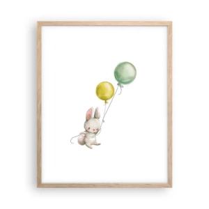 Pôster com moldura de carvalho claro - Também quero voar! - 40x50 cm