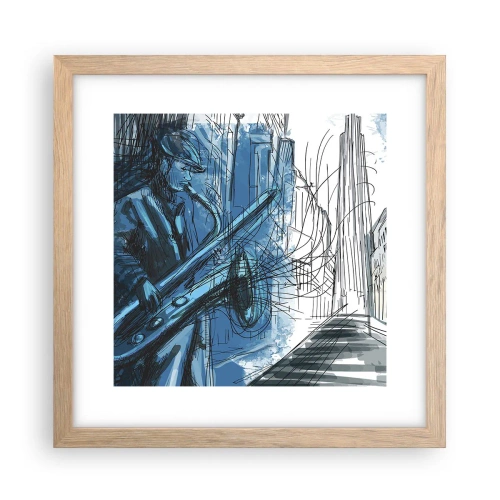 Pôster com moldura de carvalho claro - Rapsódia Urbana - 30x30 cm