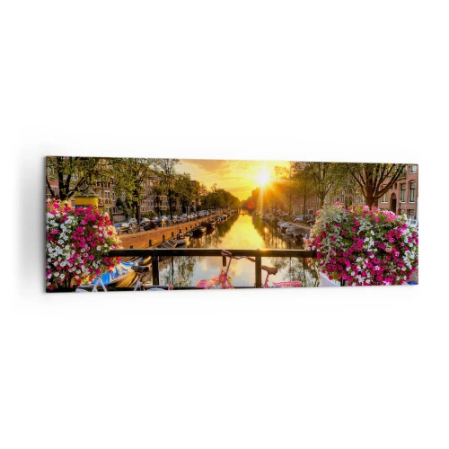Quadro em tela - Manhã de primavera em Amsterdã - 160x50 cm