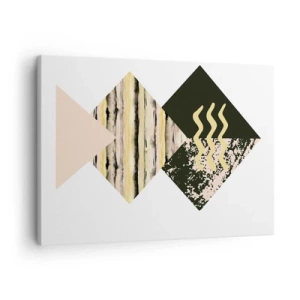 Quadro em tela - Formas geométricas com padrões abstratos - 70x50cm - Não é tão simples assim - Decoração de parede moderna para a sala de estar e quarto ARTTOR
