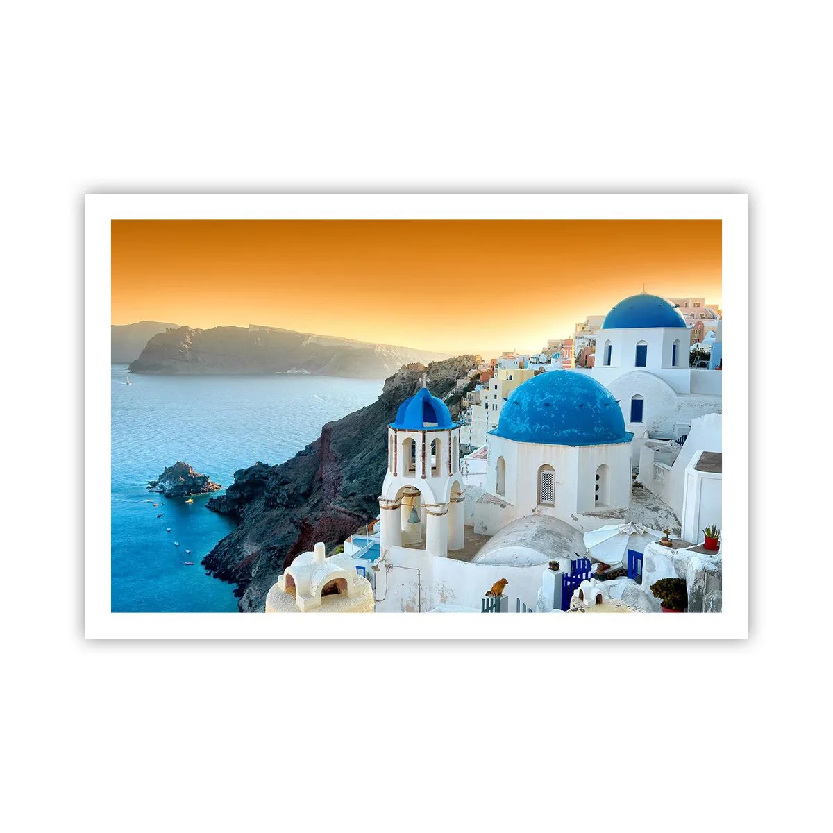 Pôster - Santorini - abraçada às rochas - 91x61 cm
