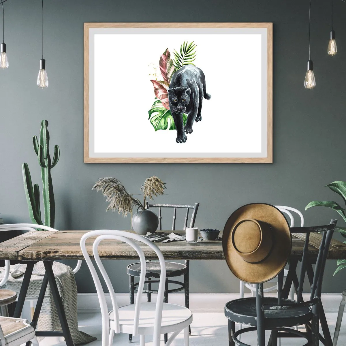 Pôster com moldura de carvalho claro - Coração selvagem - 100x70 cm