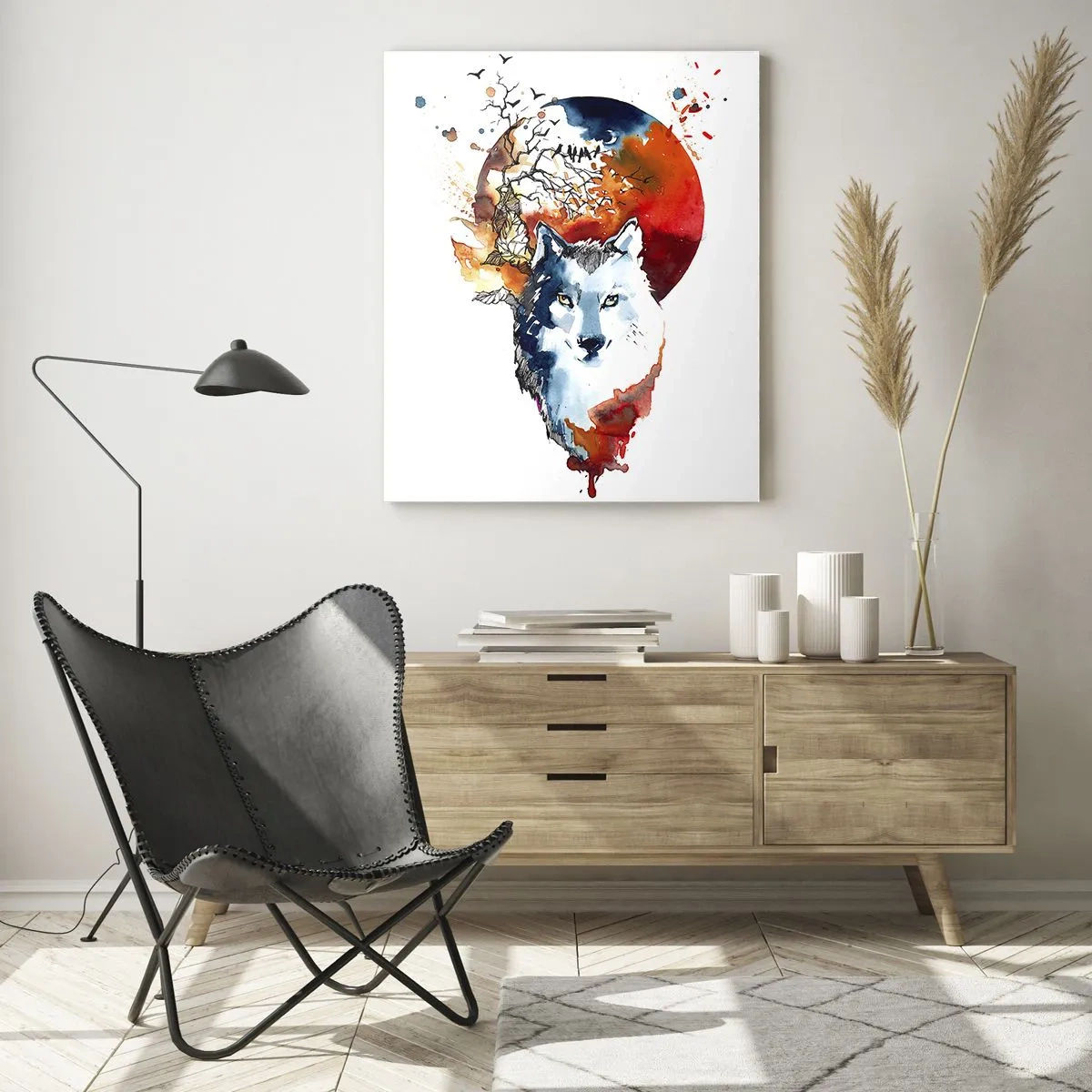 Quadro em vidro - Nariz a nariz com a noite - 80x120 cm