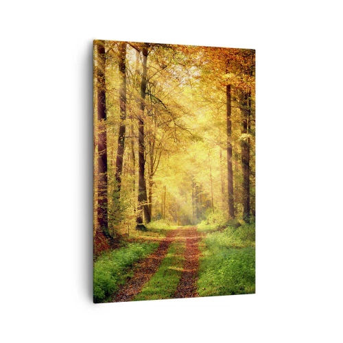 Quadro em tela - Silêncio dourado da floresta - 70x100 cm