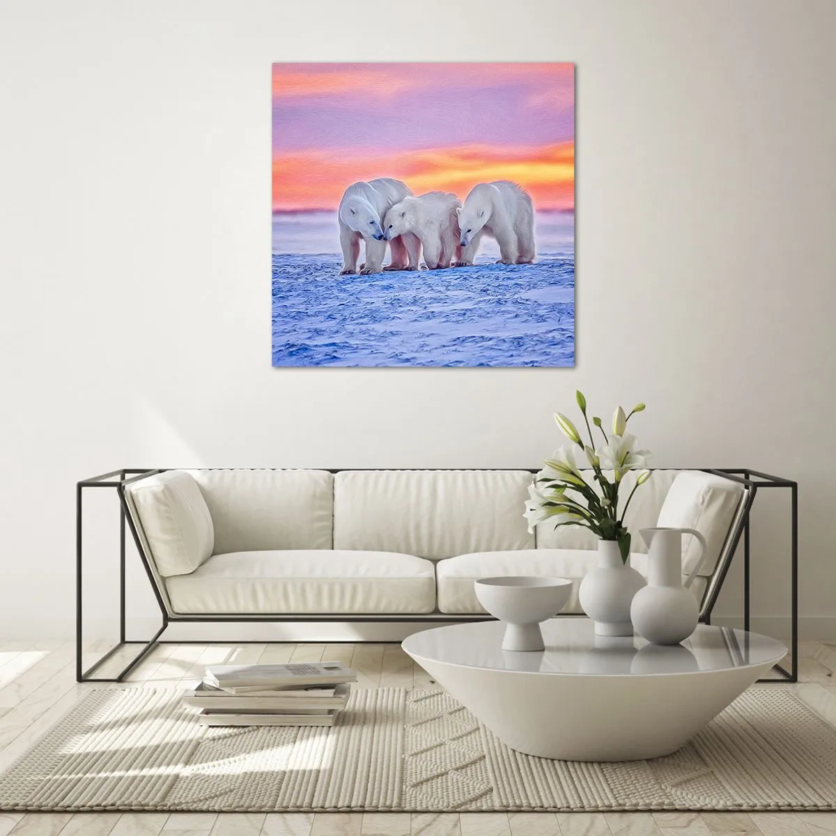 Quadro em vidro - Tudo o que precisa é de aconchego familiar - 30x30 cm