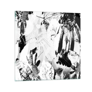 Quadro em vidro - Outono a preto e branco - 40x40 cm