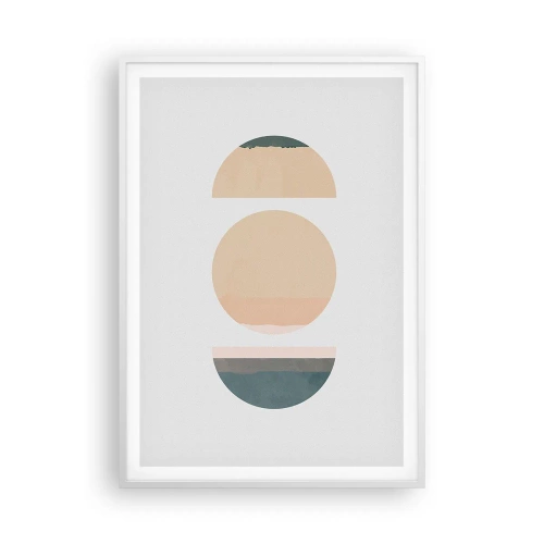 Pôster em moldura branca - Círculo entre círculos - 70x100 cm