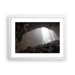 Pôster em moldura branca - Gruta luminosa - 40x30 cm