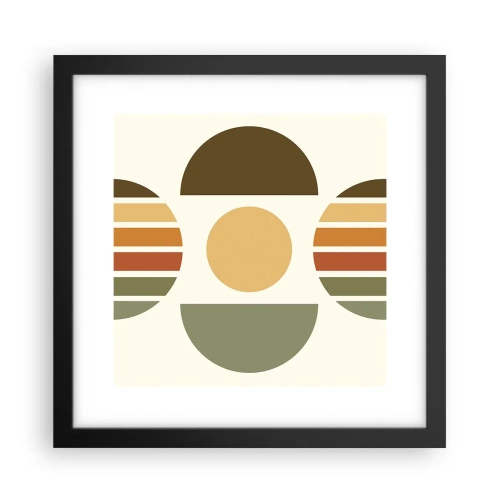 Pôster com moldura preta - Em tons terrosos - 30x30 cm