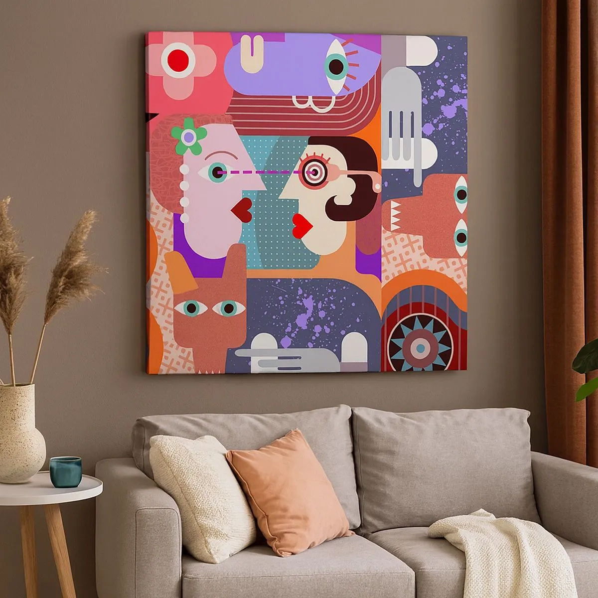 Quadro em tela - Olho no olho - 30x30 cm