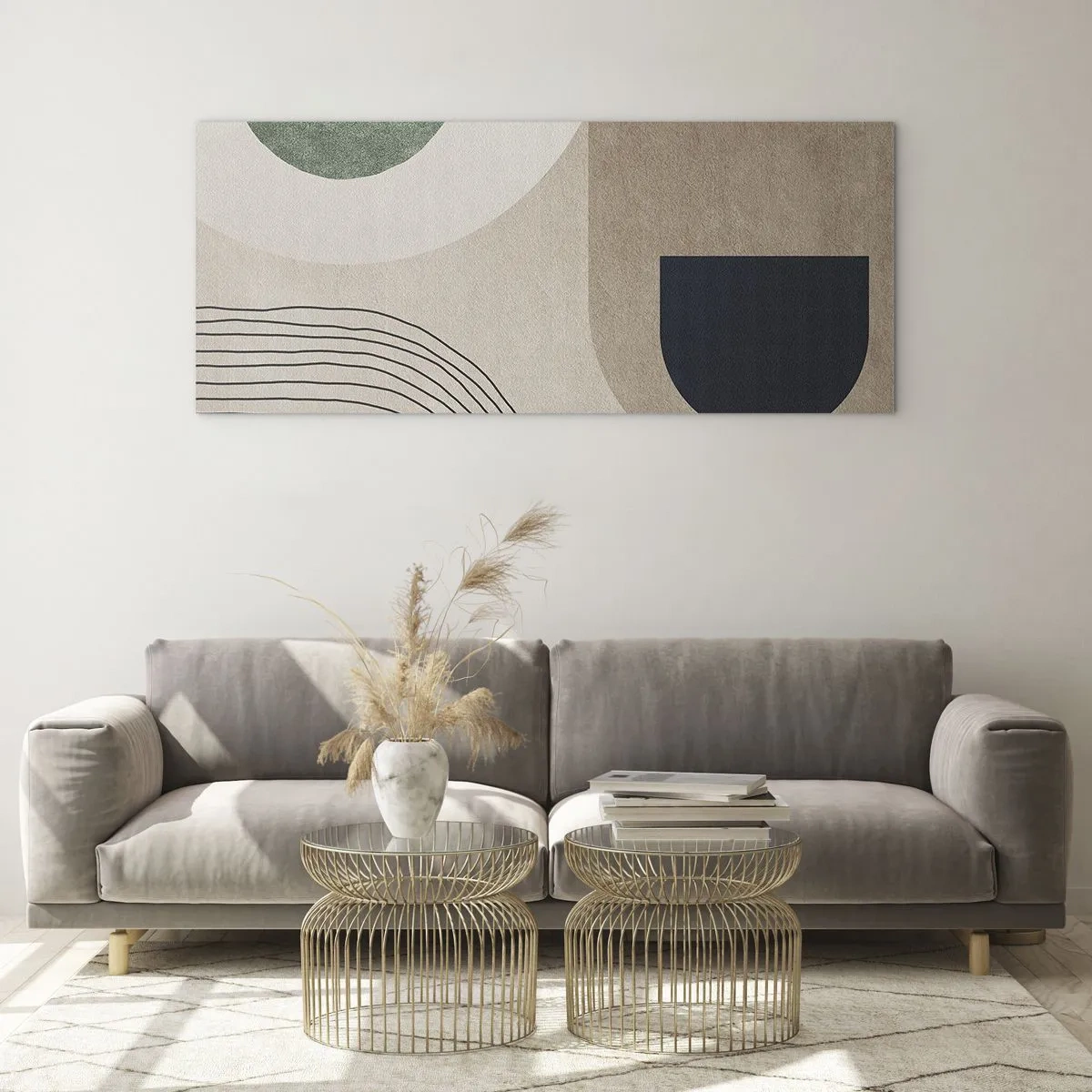 Quadro em vidro - A gentileza do oval - 90x30 cm