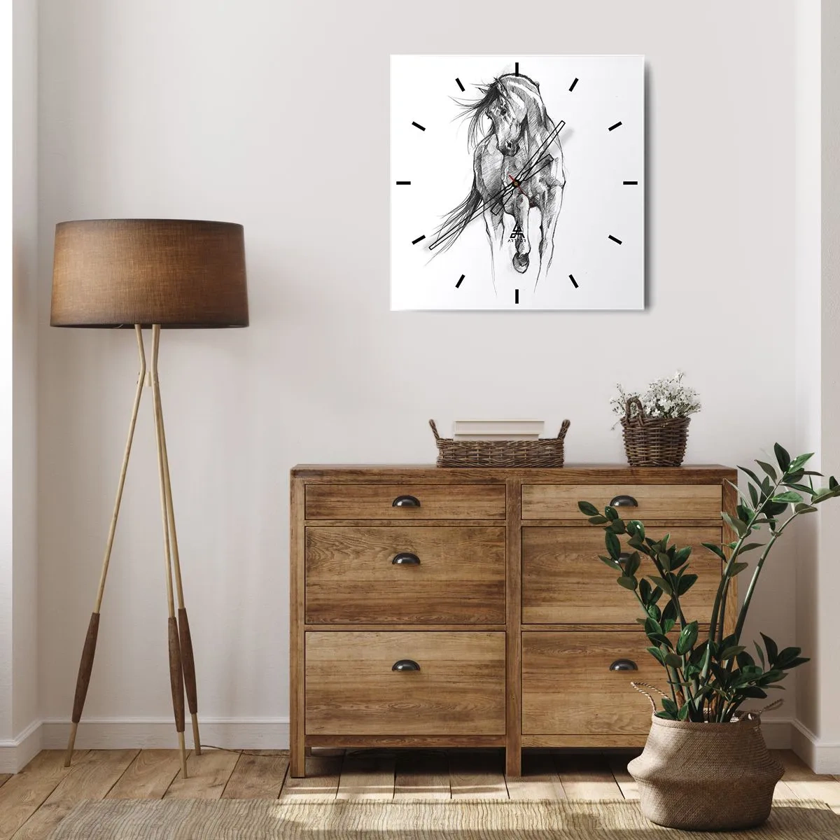 Relógio de parede - Relógio em vidro - Num trote gracioso - 30x30 cm