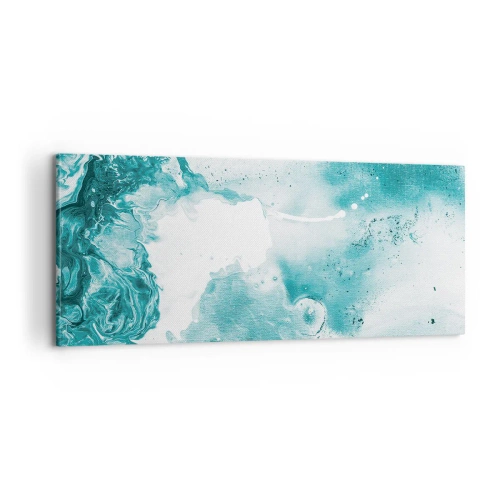 Quadro em tela - Inundado em azul - 100x40 cm